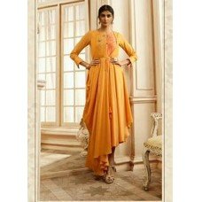 Yellow Kaftan Fancy Dress Women's Party Gown